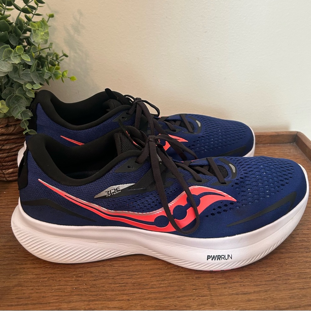 Saucony Ride 15 Men PowerRun Sneaker Size 10 Sapphire Blue Athletic S20729-16